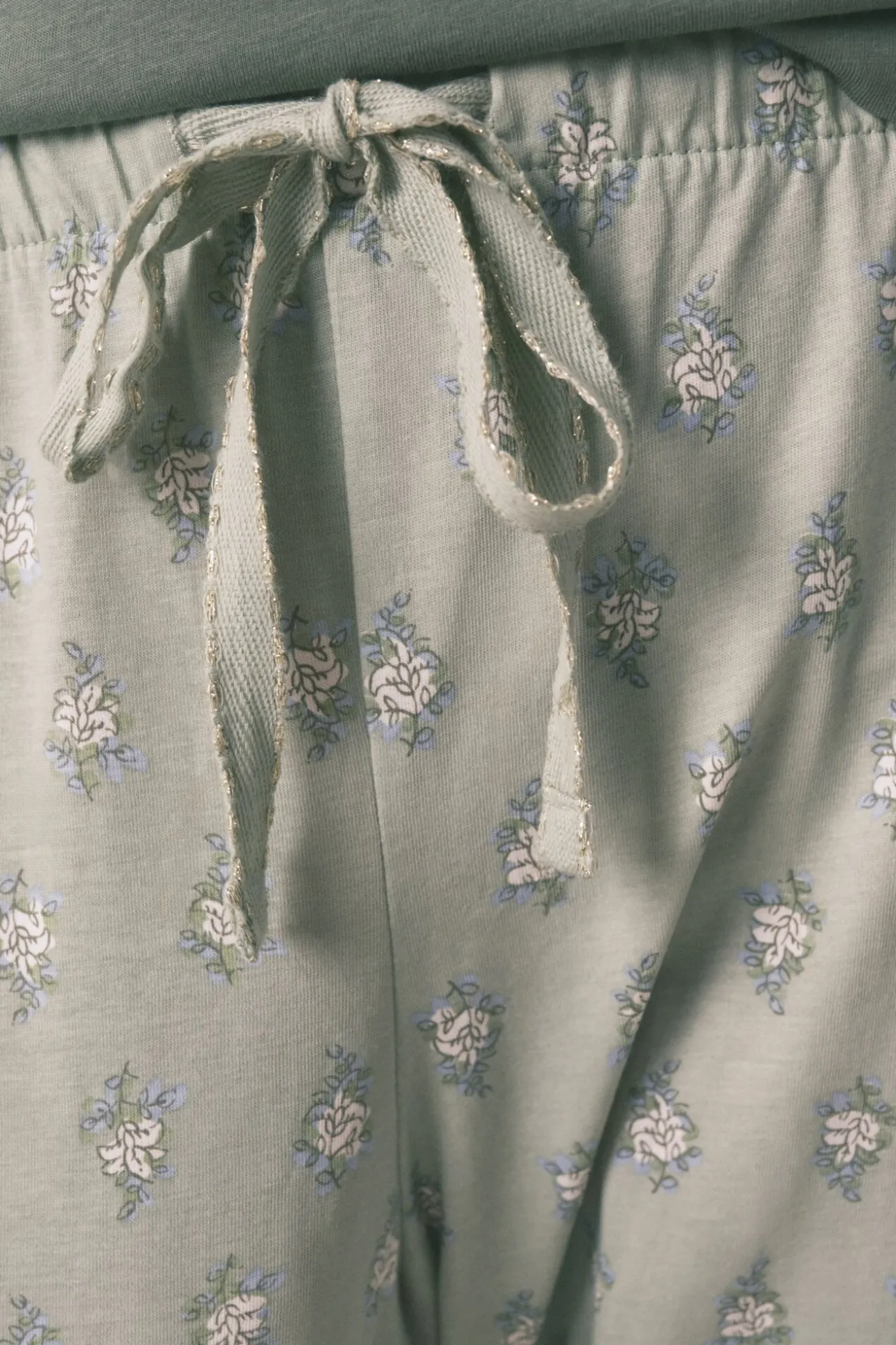 Pijama largo algodón pantalón flores