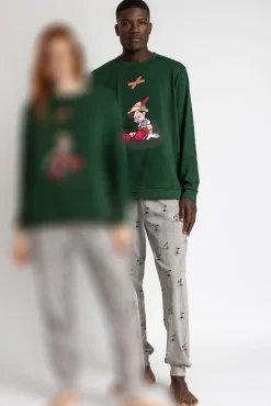 Pijama largo estampado Pinocho para hombre