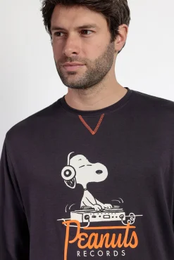 Pijama largo estampado Snoopy para hombre