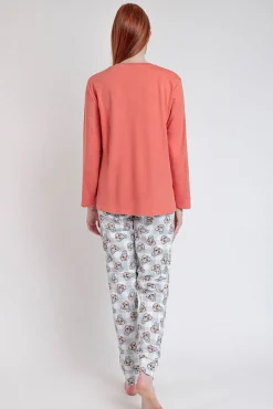 Pijama largo estampado Tambor bambi para mujer