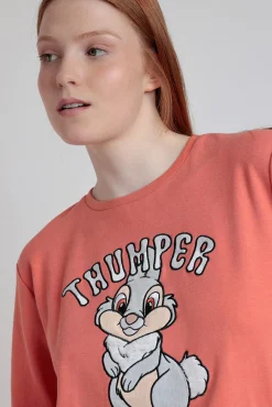 Pijama largo estampado Tambor bambi para mujer