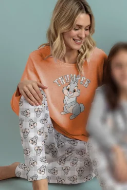 Pijama largo estampado Tambor bambi para mujer