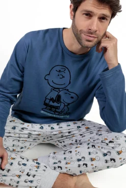Pijama largo felpa hombre Snoopy&Friends