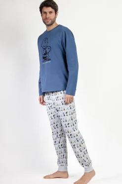 Pijama largo felpa hombre Snoopy&Friends