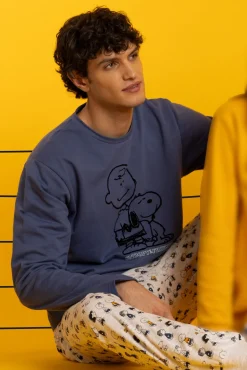 Pijama largo felpa hombre Snoopy&Friends