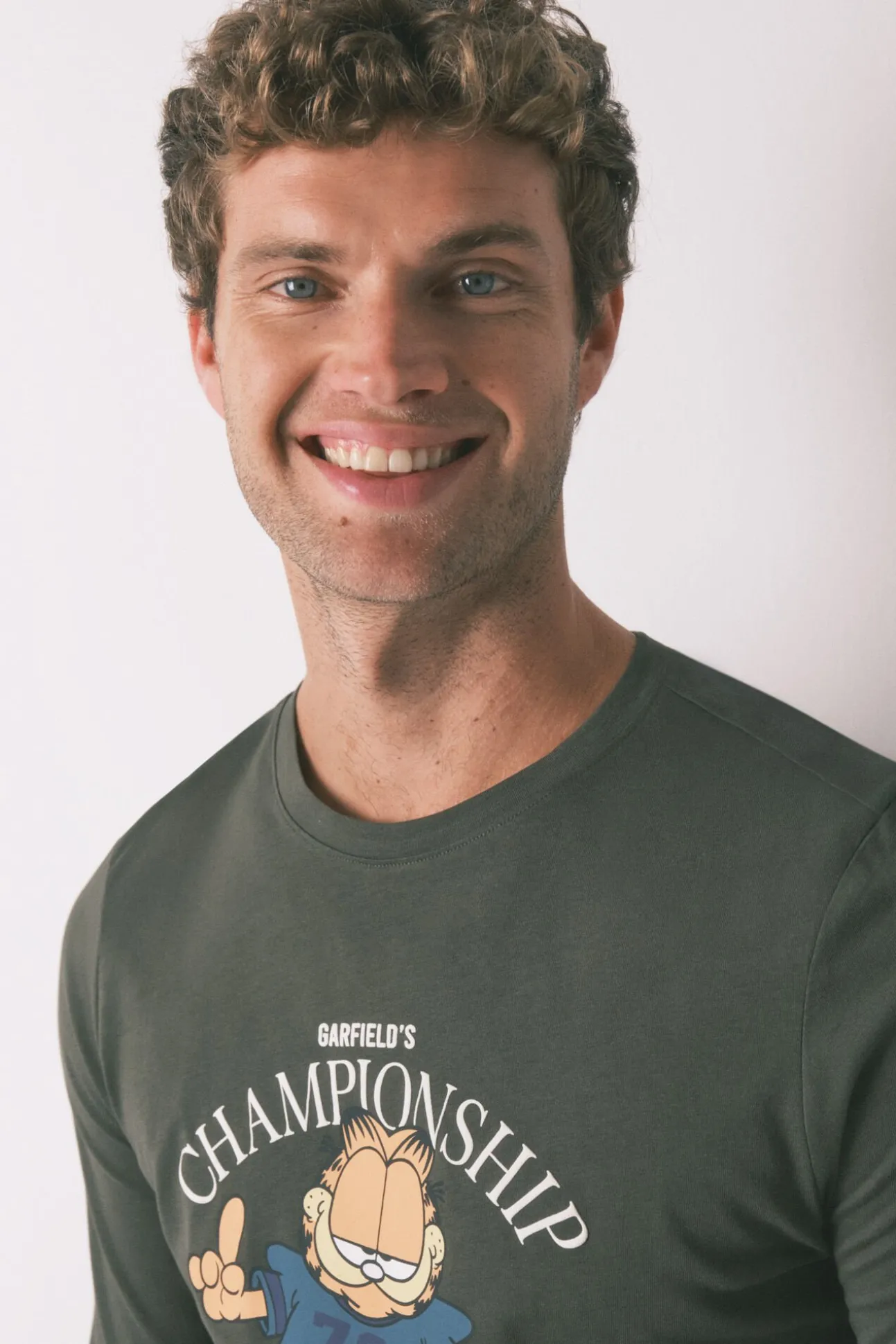 Pijama largo hombre 100% algodón "Garfield"