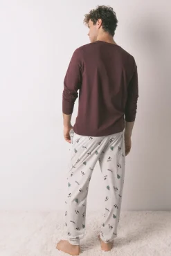 Pijama largo hombre 100% algodón Mickey Mouse