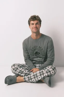 Pijama largo hombre 100% algodón 