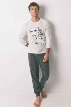 Pijama largo hombre polar gris Star Wars