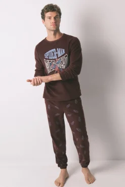 Pijama largo hombre polar rojo Spiderman