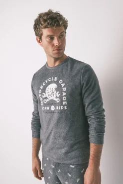 Pijama largo hombre polar "Motorcycle"