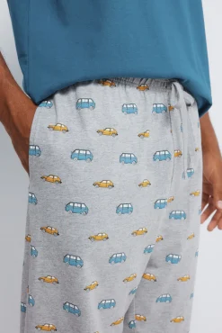 Pijama largo manga raglan pantalón coches