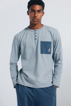 Pijama largo microraya borado galgo