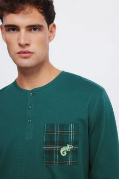 Pijama largo pantalón cuadros