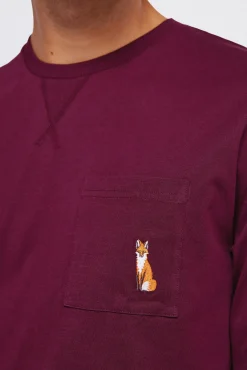 Pijama largo pantalón fannel cuadros granate