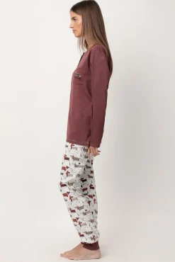 Pijama largo perro salchicha para mujer