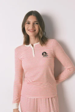 Pijama largo punto extra suave rayas Mafalda
