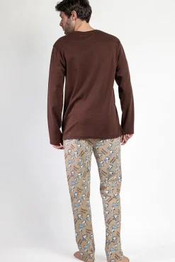 Pijama largo Snoopy 100% algodón para hombre