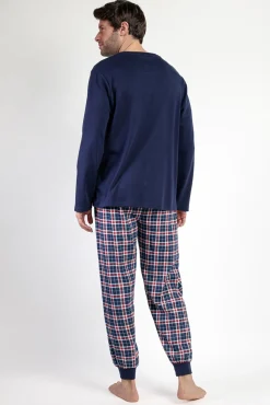 Pijama largo Snoopy cuadros 100% algodón