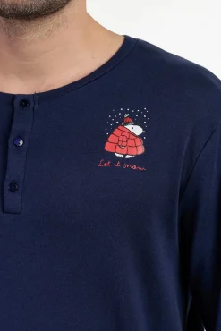 Pijama largo Snoopy cuadros 100% algodón
