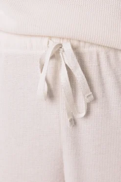 Pijama largo textura waffle blanco