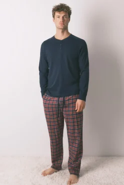 Pijama masculino cuadros 100% algodón