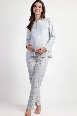 Pijama maternity largo rayas Alicia Wonderland