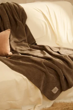 Plaid calentito con pespunte marrón Adel