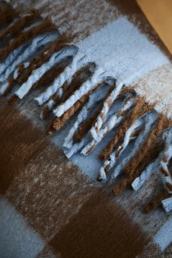 Plaid de algodón a cuadros marrones Oslo