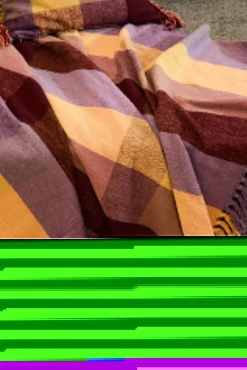 Plaid de algodón con flecos Croma