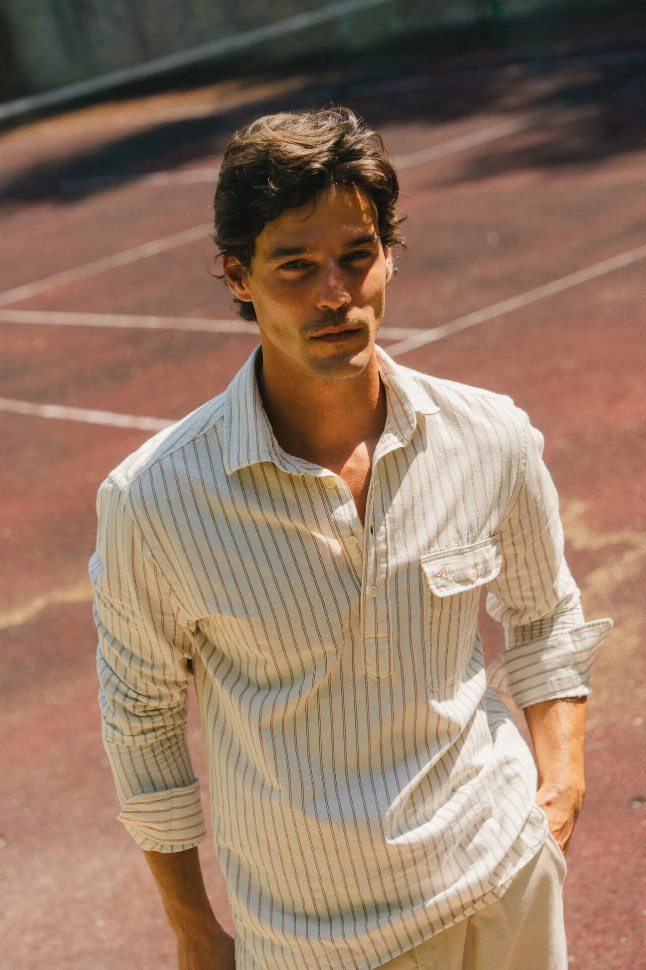 Polera de algodón con lino