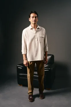 Polera de algodón con lino