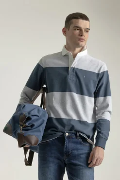 Polo algodón rugby franjas