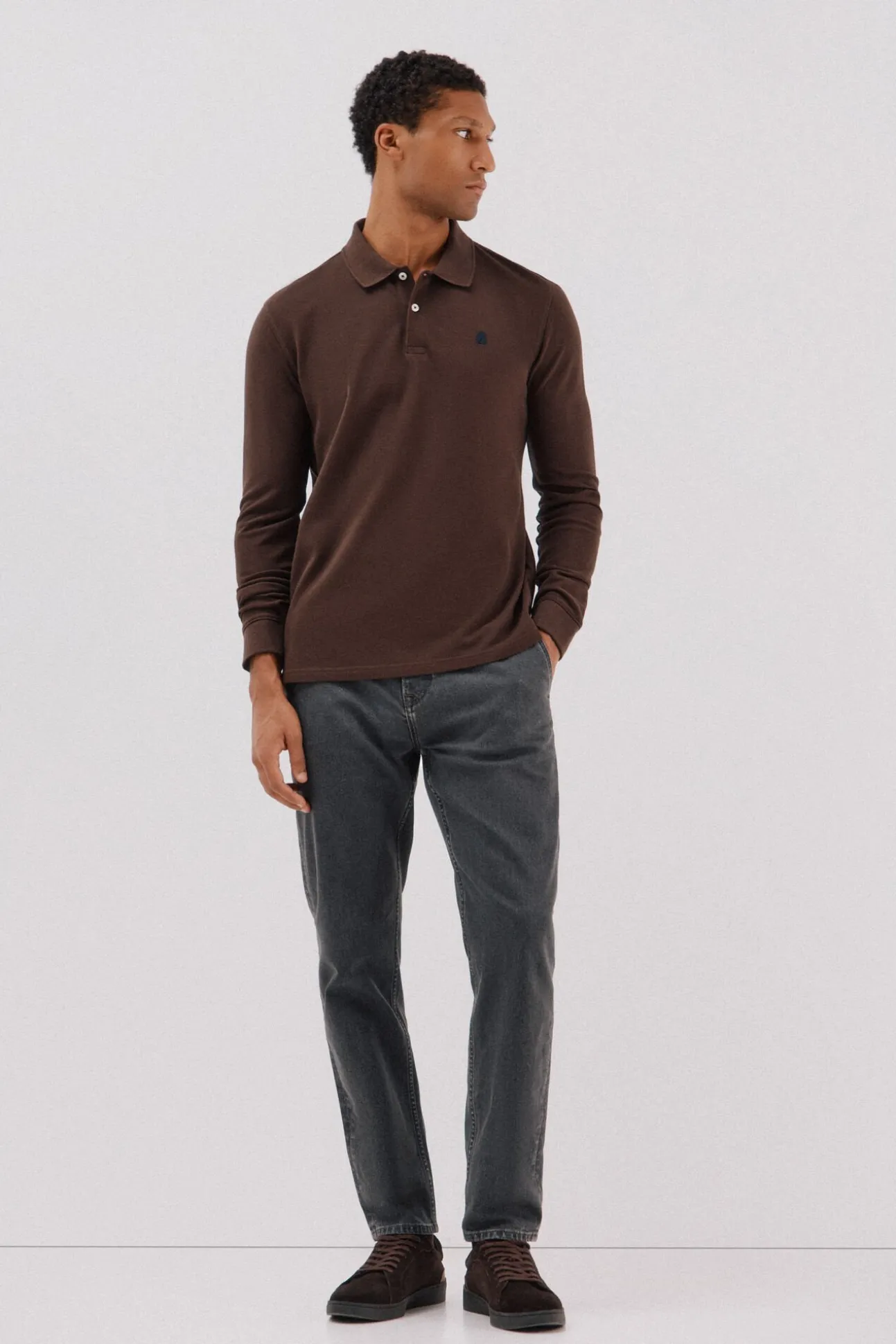 Polo básico manga larga