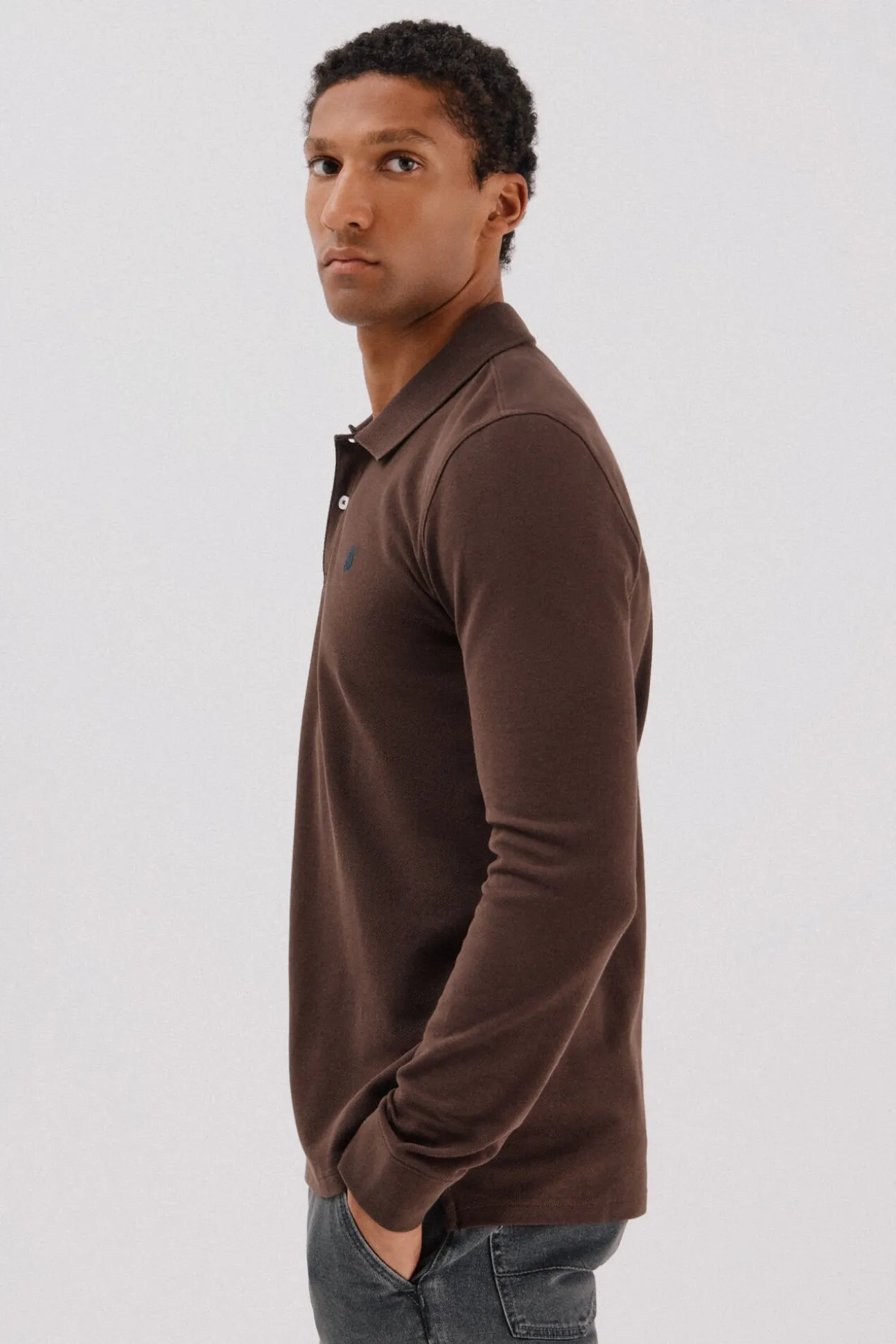 Polo básico manga larga