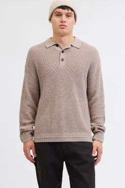 Polo de punto con cuello abotonado