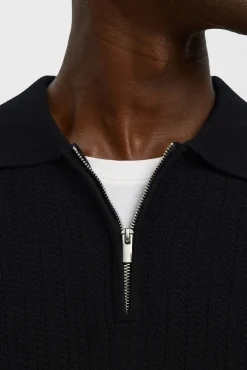 Polo estructura media cremallera