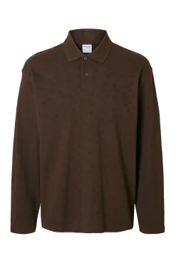 Polo jacquard de manga larga 100% algodón orgánico