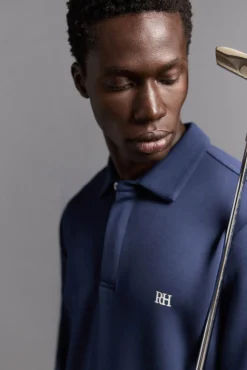 Polo liso manga larga golf