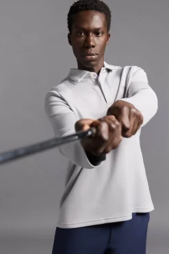 Polo liso manga larga golf