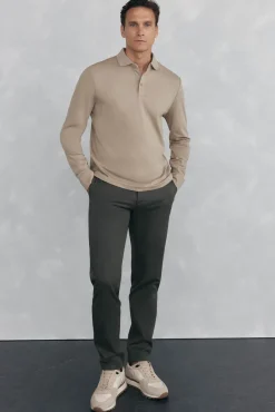 Polo mercerizado manga larga