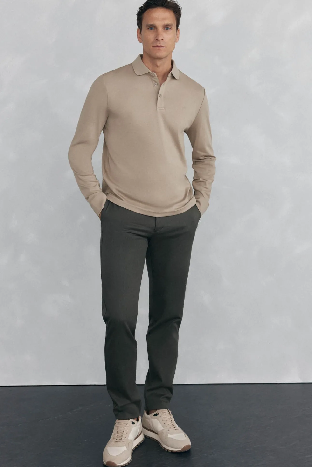 Polo mercerizado manga larga