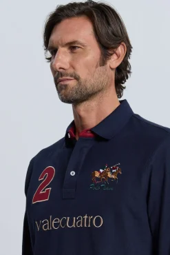 Polo modelo caballos azul marino