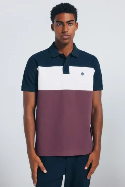 Polo piqué bloques color regular fit