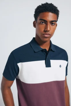 Polo piqué bloques color regular fit