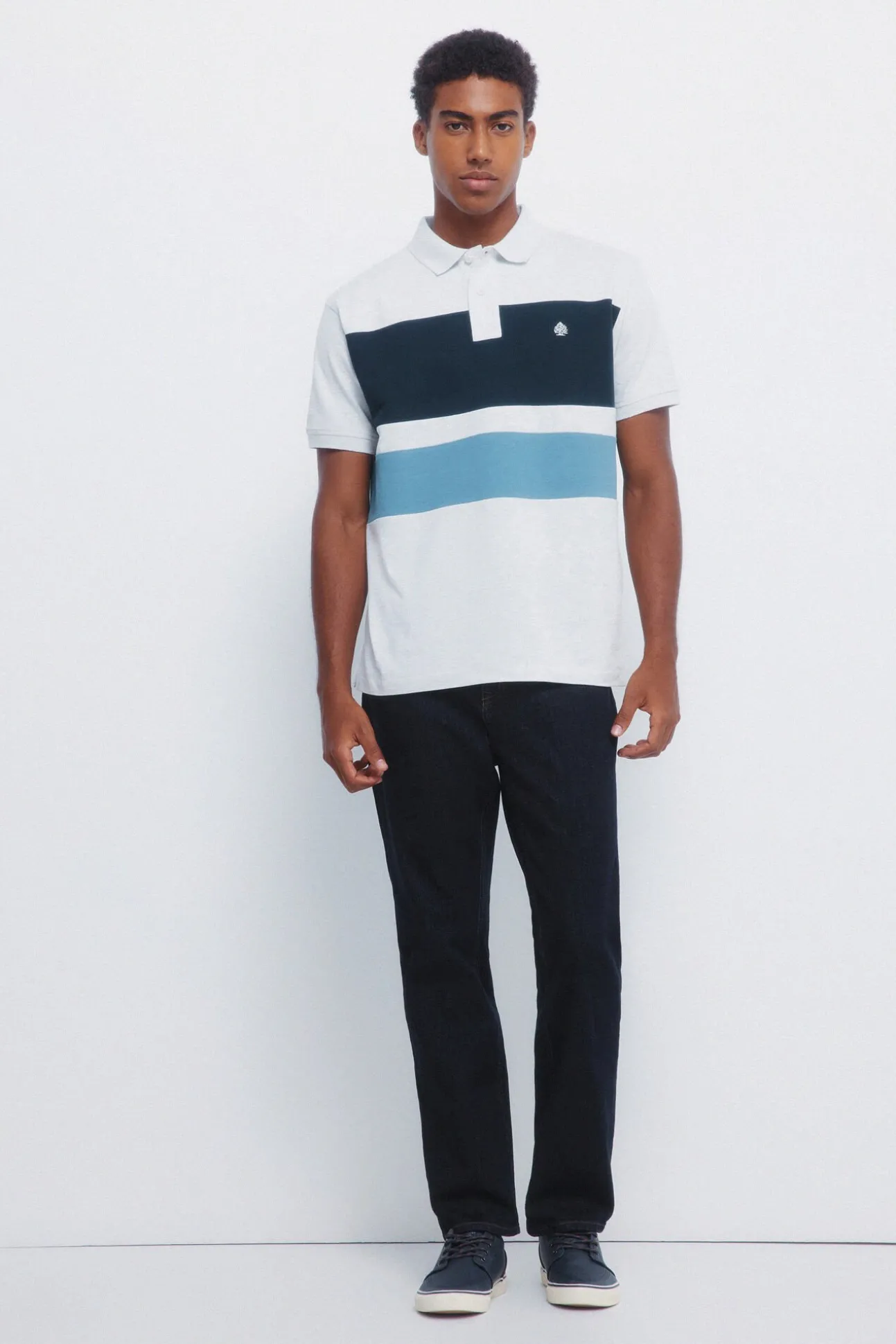 Polo piqué bloques color regular fit