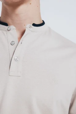Polo piqué cuello mao slim fit