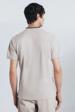 Polo piqué cuello mao slim fit