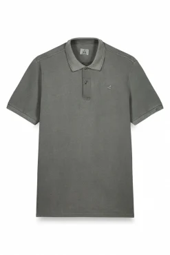 Polo piqué lavado bordado avión