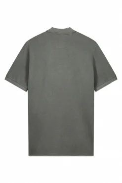 Polo piqué lavado bordado avión